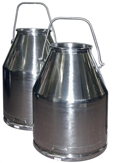 80 lb SS Milking Bucket with Short Handle 10 gallon